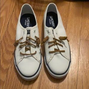 White Sperry shoes